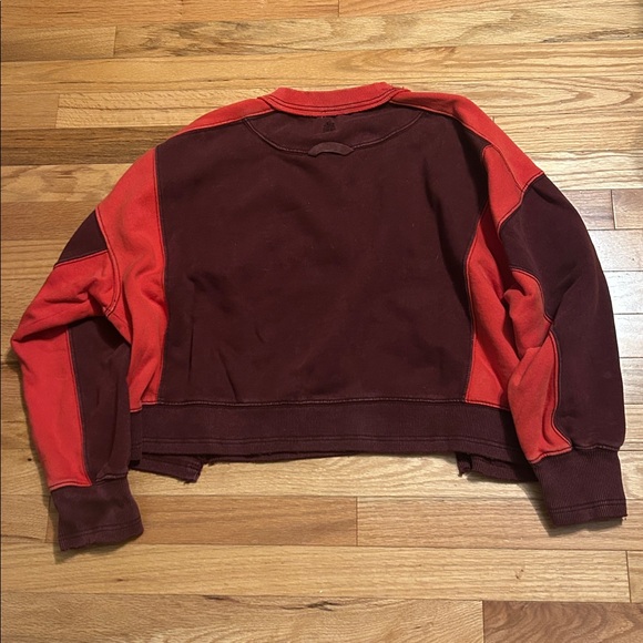 Free People x Pure Barre Sweatshirt Intercept pullover. Oxblood red. Medium - Picture 4 of 5